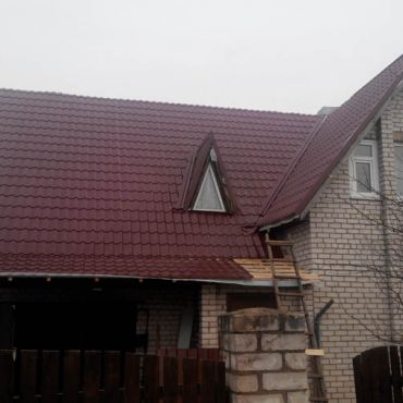 Реконструкция крыши, монтаж металлочерепицы д. Вишневка