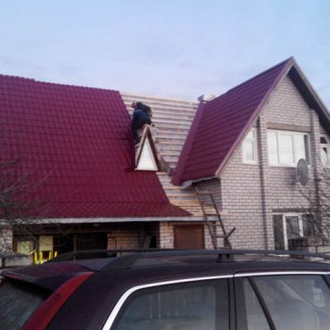 Реконструкция крыши, монтаж металлочерепицы д. Вишневка