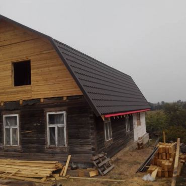 Монтаж новой крыши с модульной черепицей, д. Крупица